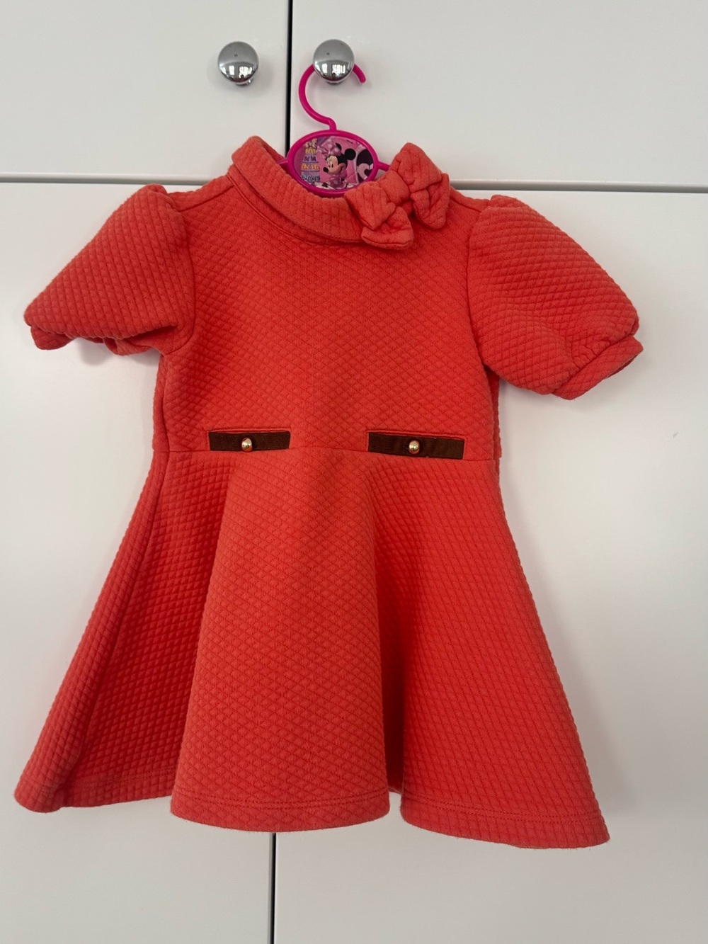 Janie and Jack Red Textured Bow-Applique Dress